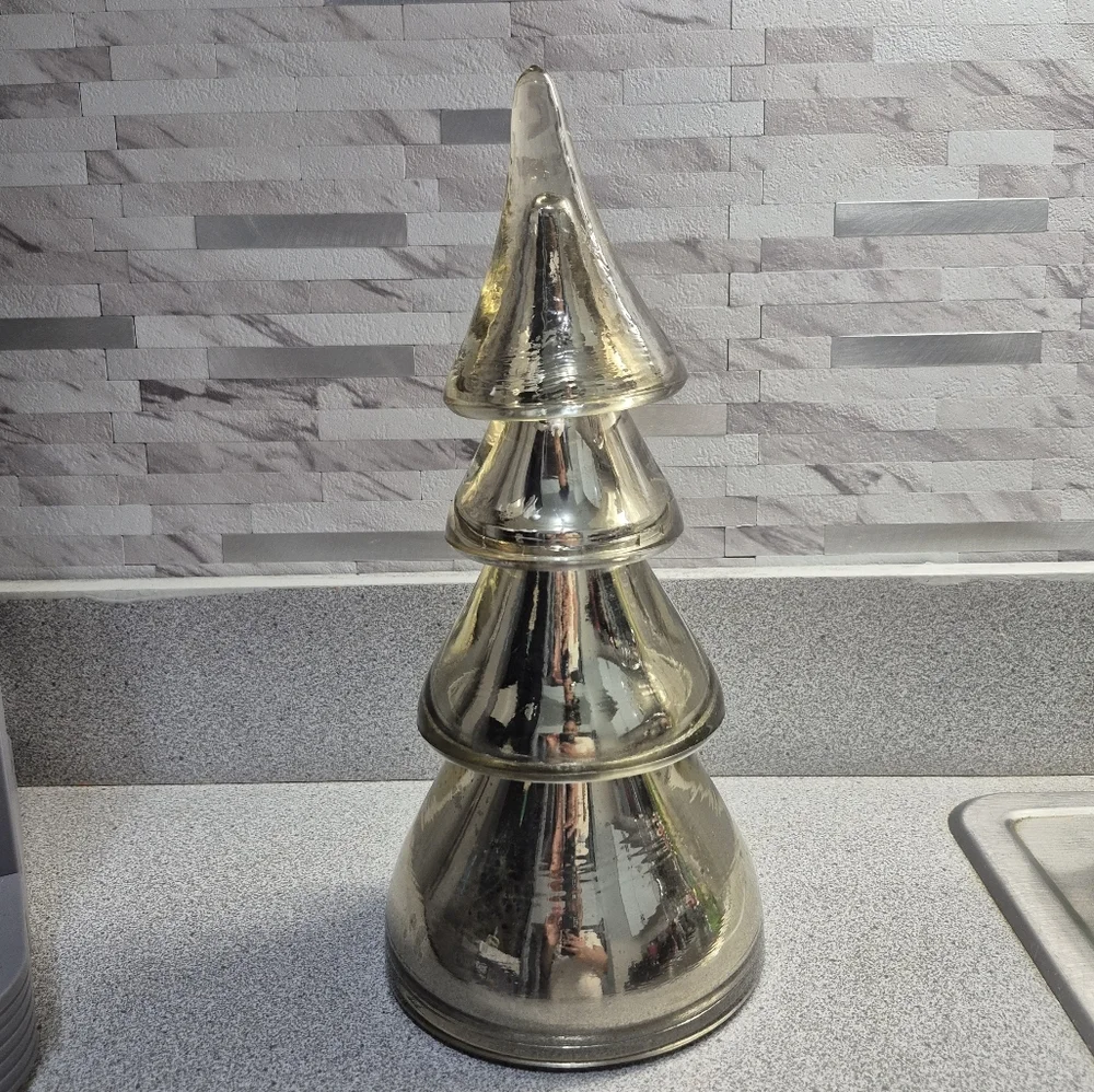 West Elm Gold‎ Holiday Decor Mercury Glass Tree Large One